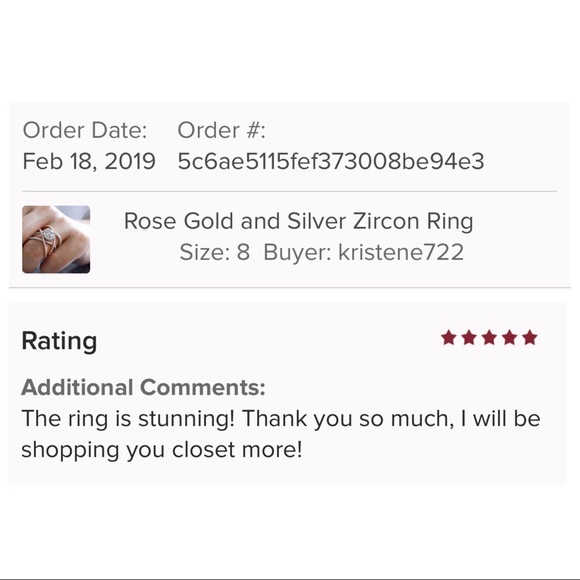 5⭐️Rated! Rose Gold and Silver Zircon Ring - Picture 5 of 7
